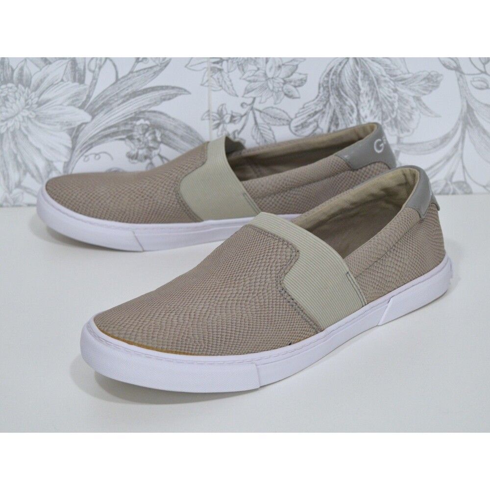 Guess Women's Cruise BeigeSnake Print Sneakers Size 10 Slip On Shoes